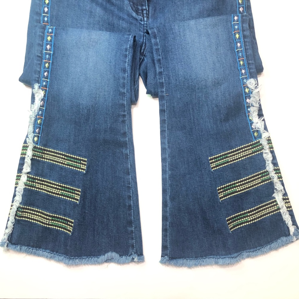 Nicole Miller Artelier Flare Embroidered Jeans 27 - Picture 7 of 12